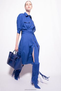Mid-Length Dresses | Cotton poplin shirt dress with sash Pinko BLUE T8J2840