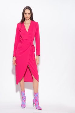 Mid-Length Dresses | Flowing crepe wrap dress Pinko RASPBERRY RED T8J2888