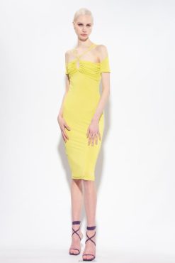 Mid-Length Dresses | Fluid jersey midi dress Pinko GREEN - SOLFATARA T8J284