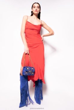 Mid-Length Dresses | Silk-blend slip dress Pinko FORMULA1 RED T8J2880