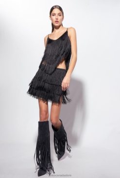 Miniskirts | Mini skirt with fine fringing Pinko LIMO BLACK T8J28809