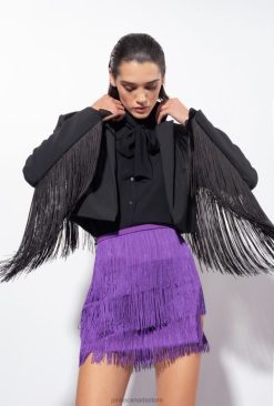 Miniskirts | Mini skirt with fine fringing Pinko VIOLA PURPLE T8J28810