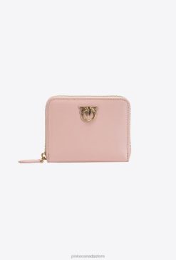 Purses | Square leather zip-around purse Pinko DUSTY PINK-ANTIQUE GOLD T8J281147