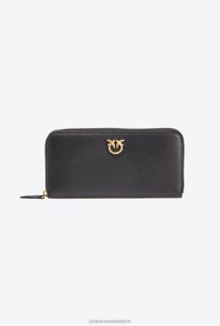Purses | Zip-around leather purse Pinko BLACK-ANTIQUE GOLD T8J281149