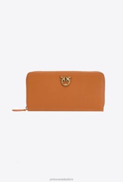 Purses | Zip-around leather purse Pinko COGNAC-ANTIQUE GOLD T8J281153