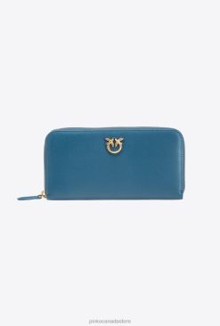 Purses | Zip-around leather purse Pinko TEAL-ANTIQUE GOLD T8J281148