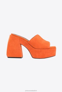Sandals | High suede mules Pinko BRIGHT ORANGE T8J281116
