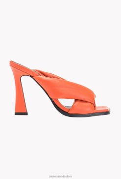 Sandals | Nappa leather heeled slip-ons Pinko BRIGHT ORANGE T8J281086