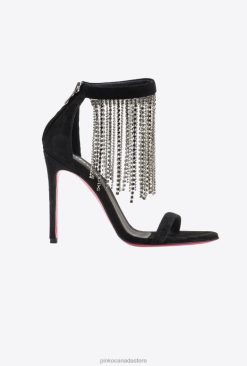 Sandals | Sandals with rhinestone fringing Pinko LIMO BLACK T8J281095