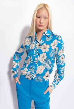 Shirts | Graphic floral shirt Pinko TURQUOISE/BUTTER/BLACK T8J28228