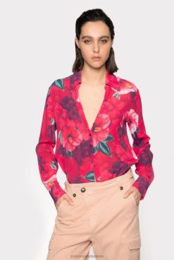 Shirts | Hibiscus-print shirt Pinko MULTI. FUCHSIA/PINK T8J28282
