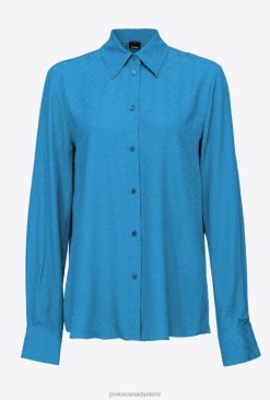 Shirts | Logo jacquard shirt Pinko DIRECTOR BLUE T8J28275