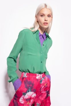 Shirts | Silk-blend shirt with breast pocket Pinko AMAZON T8J28240