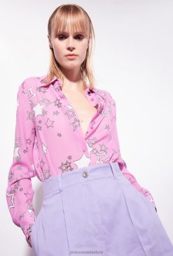 Shirts | Star-print shirt Pinko BURGUNDY/PINK/RED T8J28269