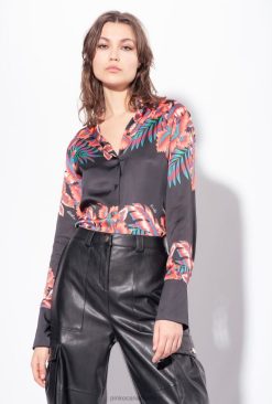 Shirts | Tropical satin shirt Pinko MULTI. BLACK/RED T8J28313