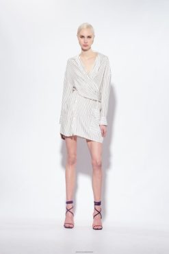 Short Dresses | Striped mini shirt dress Pinko WHITE/BLACK T8J2822