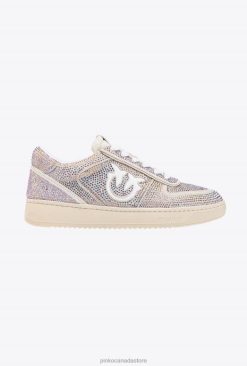 Sneakers | Flat suede sneakers with all-over rhinestones Pinko OFF-WHITE T8J281064