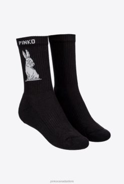 Socks | Sporty jacquard rabbit socks Pinko BLACK/WHITE T8J281275