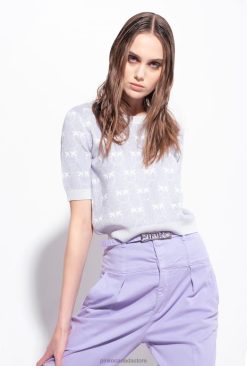 Sweaters | Cropped lurex Monogram sweater Pinko LILAC/WHITE T8J28451