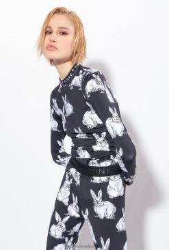 Sweaters | Long-sleeved rabbit top Pinko BLACK/GREY/WHITE T8J28471