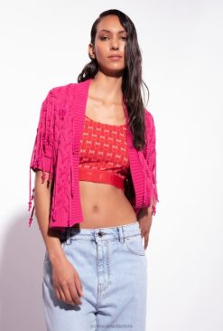 Sweaters | Open cardigan with bead detailing Pinko RASPBERRY RED T8J28415