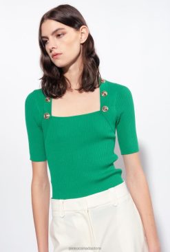 Sweaters | Rib-knit top with golden buttons Pinko AMAZON T8J28491