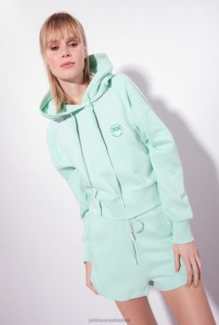 Sweatshirts | Cropped sweatshirt with logo print Pinko EGGSHELL BLUE T8J28522