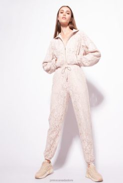 Sweatshirts | Laminated lace sweatshirt Pinko BEIGE/SILVER T8J28538