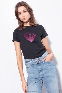 T-Shirt | Heart-print T-shirt Pinko LIMO BLACK T8J28419
