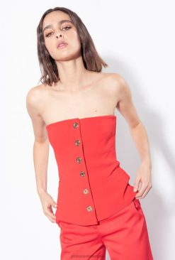 Top | Button-up sleeveless top Pinko FORMULA1 RED T8J28333