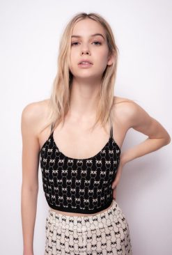 Top | Love Birds Monogram top Pinko BLACK/CREAM T8J28442