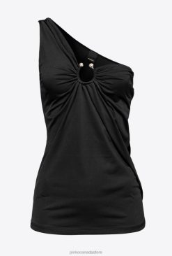 Top | One-shoulder top with ring Pinko LIMO BLACK T8J28462