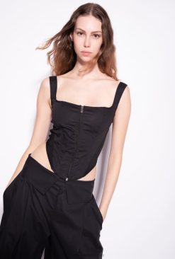 Top | Poplin bustier Pinko LIMO BLACK T8J28483