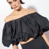 Top | Taffeta crop top Pinko LIMO BLACK T8J28394